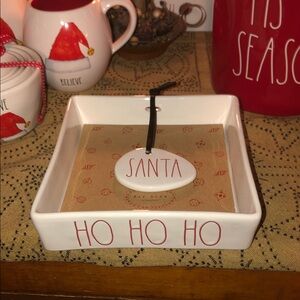 Rae Dunn HO HO HO & SANTA Napkin Holder & Weight